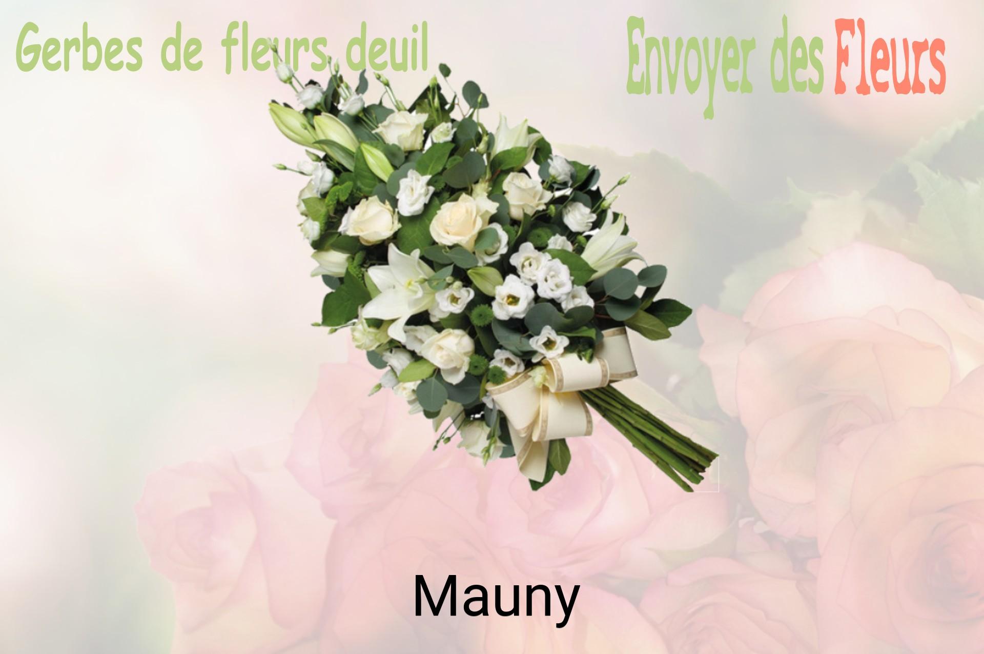 Gerbe de fleurs de deuil livrée à Mauny